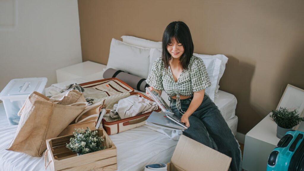 International student settling into a student dorm room in Germany